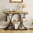 thumbnail image 4 of BeesClover 3-Tier Narrow Console Table, Modern Sofa & Entryway Table with Open Shelves & Geometric Metal Legs, for Living Room, Hallway, Foyer, 4 of 6