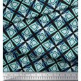 thumbnail image 2 of Soimoi Black Rayon Fabric Arrow & Diamond Geometric Print Fabric by the Yard 42 Inch Wide, 2 of 5