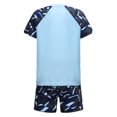 thumbnail image 4 of Zaldita Boys Short Sleeve Printed Rash Guard Two Pieces Swimsuit Set Summer Beach Bathing Suit Sky Blue A 4XL, 4 of 7