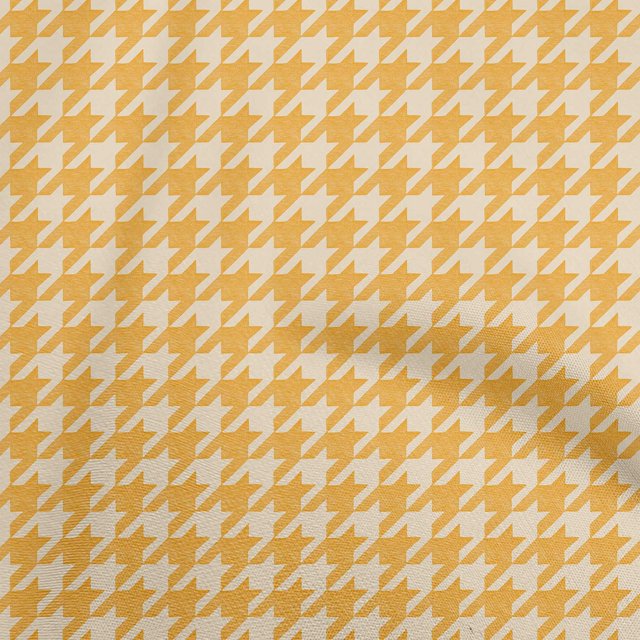 oneOone Cotton Flex Yellow Fabric Houndstooth Craft Projects Decor Fabric Printed By The Yard 40 Inch Wide