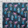thumbnail image 3 of oneOone Polyester Spandex Blue Fabric Floral Vase With Geometrical Sewing Craft Projects Fabric Prints By Yard 56 Inch Wide, 3 of 4