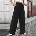 thumbnail image 4 of Ailaofu Womens Ribbed Wide Leg Lounge Pants with Pockets Casual Relaxed Comfy Loose Soft Knit Pajama Pants with Drawstring, 4 of 6