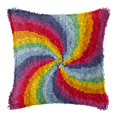 thumbnail image 1 of Kit de Crochet DIY Housse de Coussin Tapis Fabrication de Broderie Kit Arc-en-Ciel, 1 of 9