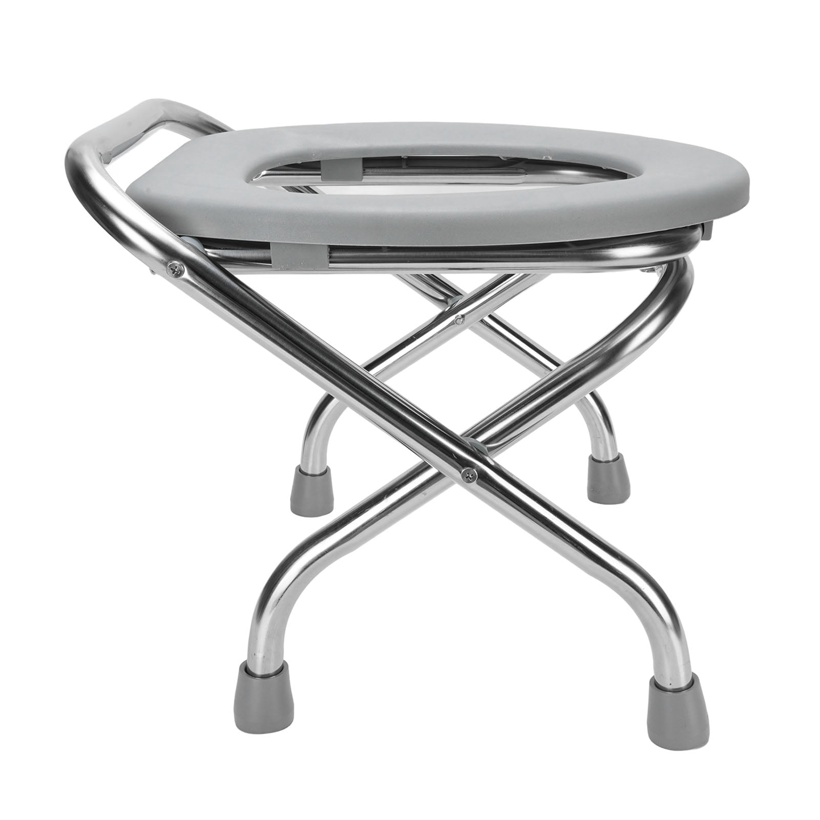 Chaise de Toilette Pliante, Commode Portable en Acier Inoxydable, Chaise Commode Pliable pour Camping Randonnée Voyage Voiture Urgence Adultes et Personnes Âgées