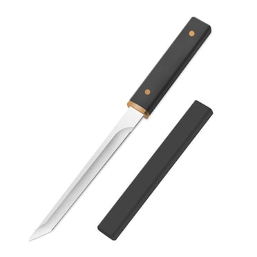E-437 Outdoor Camping Knife Portable Meat Cutting Knife With Stainless Steel Blade Wooden Handle Sheath Multifunctional Hunting Bushcraft Knife Survival Tool