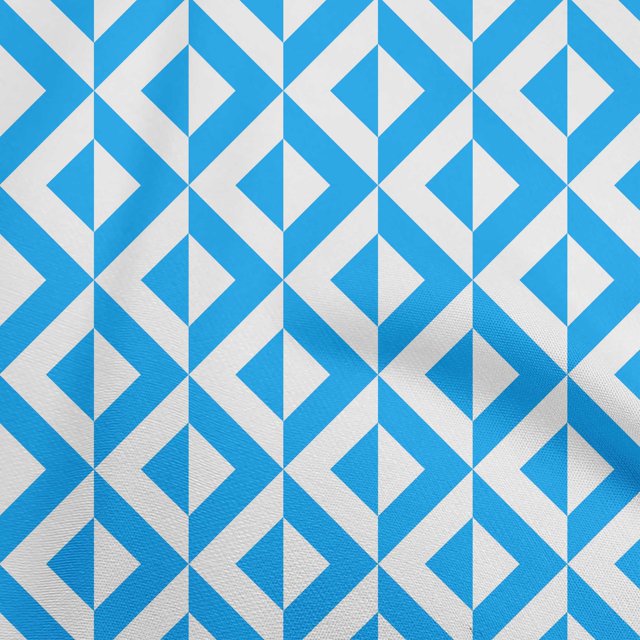 oneOone Viscose Chiffon Blue Fabric Geometric Craft Projects Decor Fabric Printed By The Yard 42 Inch Wide
