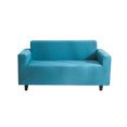 thumbnail image 1 of Solid Color Sofa Cover Elastic Couch Dust-proof Anti-slide Slipcover 1/2/3/4 Seater Covers Protector Full Coverage Lake blue S, 1 of 9