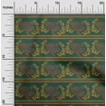 thumbnail image 1 of oneOone Cotton Silk Fabric Stripe|Leaves & Hen Block Print Fabric BTY 42 Inch Wide, 1 of 4