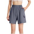 thumbnail image 2 of Styesk Shorts pour Femmes Femmes Été Mode Uni Décontracté Taille Élastique Demi-Short, 2 of 9