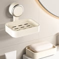thumbnail image 1 of Wall Mounted Soap Holder with Suction Cup | Punch Free Soap Storage Rack | Bathroom Shower Soap Dish for Sponges and Shampoo Bars | Plastic Soap Box with Drainage Sy Stems for Home, 1 of 6