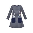 thumbnail image 1 of Robe Fille Easter T-shirt Rayé Bleu Multicolore Bunny Oeuf Manches Longues 3 Ans, 1 of 1