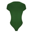 thumbnail image 4 of Penkiiy Justaucorps pour Femmes à Col Rond, Col Rond, Manches Courtes, Coupe Ajustée, Décontracté, Basique, Rallonge, Combinaison Quotidienne, T-Shirts, Vert, Gaine Ventre, 4 of 6