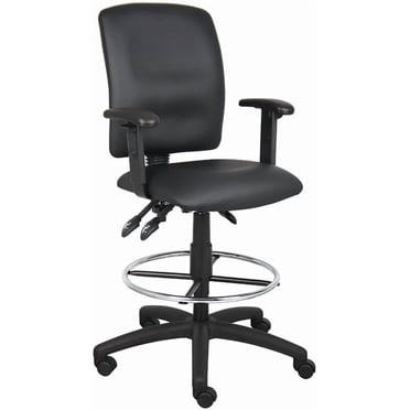 Nicer Furniture Multi-Function Leather Drafting Chair with Adjustable T-arms