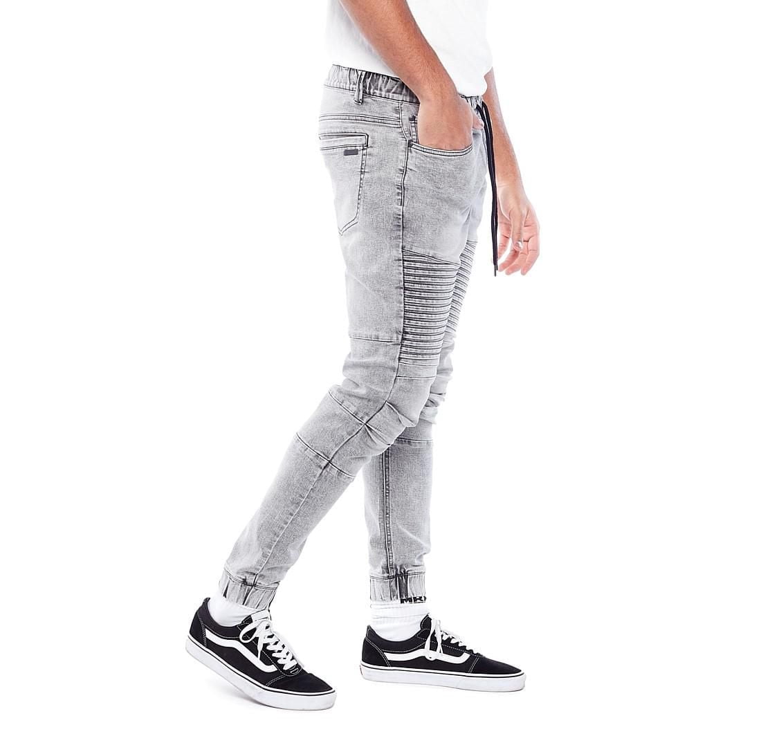 DNM.WORKS™ JACKSON - 5 Pocket Moto Pintuck Jogger GREY