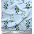 thumbnail image 1 of Soimoi Polyester Crepe Fabric Leaves & Floral Block Print Sewing Fabric Yard 42 Inch Wide, 1 of 3
