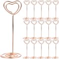 thumbnail image 1 of 24PCS Heart Shape Photo Holder Stands Table Number Holders Paper Menu Clips for Wedding Banquet Party (Rose Gold), 1 of 9