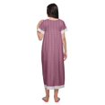 thumbnail image 3 of Moomaya Robe de Nuit Maxi pour Femmes en Coton Imprimé à Bordure Volantée, 3 of 5