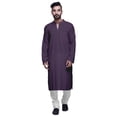 thumbnail image 1 of Atasi Kurta Long Indien pour Garçons Uni Mode pour Hommes Coton Satin Tenue d'Été, 1 of 7
