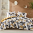 thumbnail image 1 of Regency Heights King Size Comforter Set, Yellow Bedding Set for All Seasons, 3-Piece Round Geometric Print Bedding Comforter Set, 1 of 9