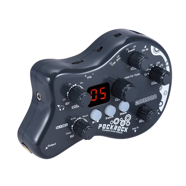 PockRock Portable Guitar Multi-effects Processor Effect Pedal 15 Effect Types 40 Drum Rhythms Tuning Function with Power Adapter