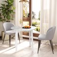 thumbnail image 2 of Gymax 35''  Kitchen Table Round Dining Table w/ Marble-textured Veneer Tabletop White, 2 of 10