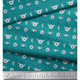 thumbnail image 3 of Soimoi Green polyester Crepe Fabric Feathers & Anemone Floral Printed Fabric 1 Yard 42 Inch Wide, 3 of 3