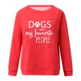 thumbnail image 4 of IROINID Économies Hauts à Manches Longues pour Femmes T-shirt Imprimé Blouse Col Rond Hauts de Détente Chandail en Molleton, Rouge, 4 of 4