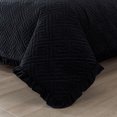 thumbnail image 3 of JML Velvet Quilt Set Twin Size 2 Pieces, Soft Velvet Diamond Pattern Bedspread Coverlet Quilted Bedding Set, with 1 Pillow Sham,Black, 3 of 7