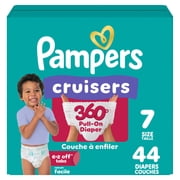 Pampers Diapers - Cruisers 360° - Size 7, up to 100% Leakproof Fit, Designed for Active Babies, Pull On Diaper, EZ Off Tabs Designed for Easy Changes