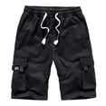 thumbnail image 1 of Men's Cargo Shorts Plus Size Big and Tall Cargo Shorts Multi-Pockets Relaxed Summer Drawstring Beach Shorts Pants, 1 of 6
