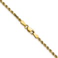 thumbnail image 3 of Diamond2Deal 14K Yellow Gold 2.25mm Semi Solid Diamond-cut Rope Chain Necklace for Women 22", 3 of 6