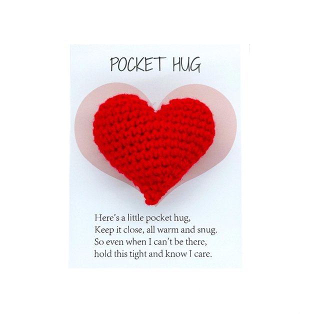 Red Pocket Cards Small Item Decorations Encouragement Note Greeting Card With Message For Friend Family Coworker Gift 5.12X3.94 Inches