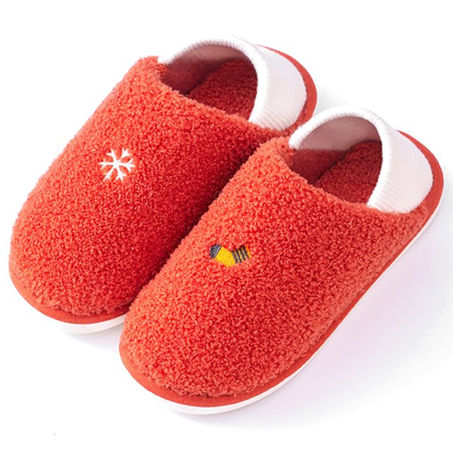 Winter Slides Fluffy Warm Soft Closed Back Slippers Home Sandals for Men Women