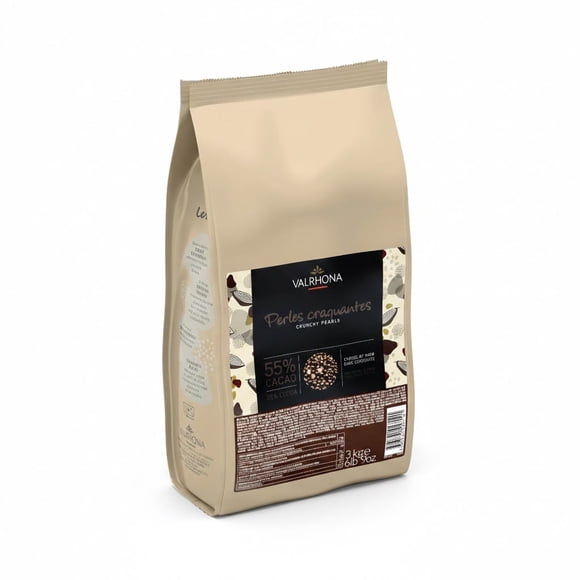 Valrhona 55% Dark Chocolate Crunchy Pearls - 3 KG Bulk Professional Inclusion
