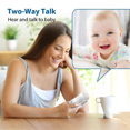 thumbnail image 4 of Baby Audio Monitor 2-Way Talk Baby Intercom Wireless Night Light Home Child Safety Device 2.4GHz US-Plug,1 x Baby unit device 1 x parent unit device 1 x adapter 2 x cable,White, 4 of 8