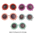 thumbnail image 2 of relayinert Lunettes pour Enfants Plage Décoratives Rondes Lunettes pour Enfants Fleur Intelligentes Lunettes de Soleil pour Filles Vêtements Protection des Yeux Mode Décontractée Violet, 2 of 6