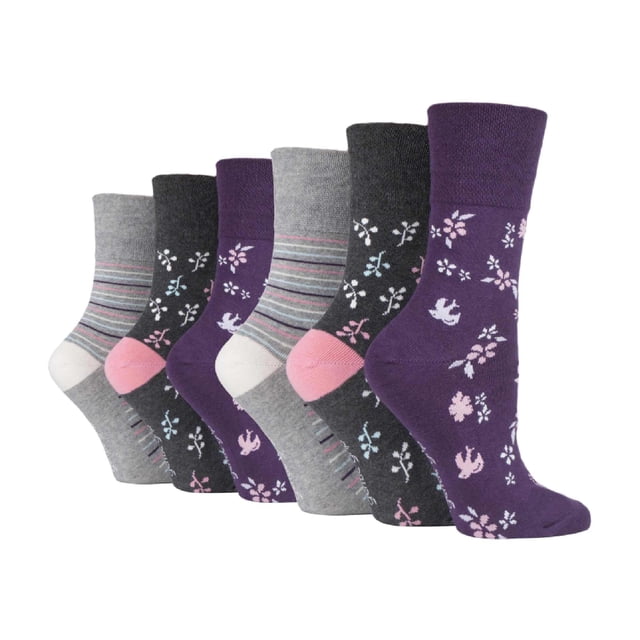 Gentle Grip - 6 Pairs Ladies Gentle Grip Non Elastic Socks