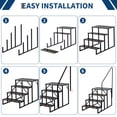 thumbnail image 4 of Yiwa Heavy Duty RV Step Ladder with Handrail, Stable Stairs for Mobile Homes, Pools, Hot Tubs, and Trampolines, 4 of 6