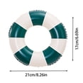 thumbnail image 3 of Noehoiugi Inner Tubes For Pool - Durable Floats For Kids, Handprinted Classic Striped Design Beach Float, Soft Comfort Seaming, Packable Floats For Travel, Dark Green, 7.69 Inch, 3 of 7