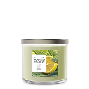 Yankee Candle 3 Wick Candle Jar, Sage & Citrus – Scented with up to 40 Hours of Burn Time, Premium Plant Wax Blend for Consistent Long Lasting Scent from First to Last Burn