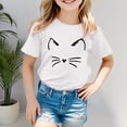 thumbnail image 2 of TZEWGL T-Shirt Décontracté à Col Rond et Manches Courtes avec Imprimés de Chat pour Tout-Petits Filles Garçons Taille 6-7 Ans, 2 of 5