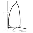 thumbnail image 3 of Outsunny Support de Chaise Hamac, Support de Chaise Suspendue en Acier Seulement avec Porte-Gobelet, 3 of 10