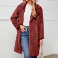 thumbnail image 1 of LSLJS Manteau Long Chaud en Fausse Fourrure pour Femmes, Veste d'Hiver à Col Rabattu, 1 of 5