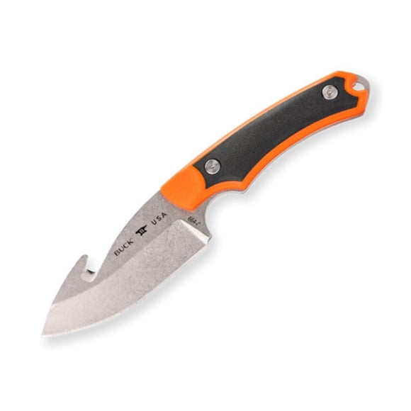 Buck Alpha Hunter Select Guthook Knife - Premium Stainless Steel Blade, High-Visibility Orange Handle, USA Made, 0664ORG-B - Ideal for Large-Game Hunting