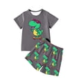 thumbnail image 1 of MIASHUI Ensembles et Ensembles pour Garçons Imprimé Dinosaure T-Shirt à Manches Courtes Col Ras du Cou et Ensemble de Shorts pour Tenue Décontractée Âges 4-12 pour Activités Quotidiennes et de Plein Air, 1 of 3