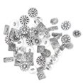 thumbnail image 3 of Button, Silver Round Sewing Button Tetragonum Flower Shape Mixed Antique  For Suits Coats For Shirts Suspenders For Belts Bags, 3 of 8
