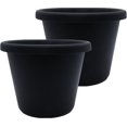 thumbnail image 4 of The HC Companies 14 Inch Round Classic Planter, Plastic Plant Pot, Black, 4 of 5