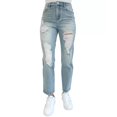 thumbnail image 1 of Almost Famous Jeans Mom Déchirés pour Adolescentes, Bleu, 3, 1 of 1