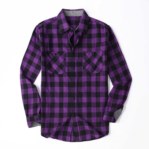 Meichang Plaid Flannel Shirts for Men Todays Daily Deals, Men's Causal Button Down Shirts Long Sleeve Work Shirts,Shirt Jacket for Men Plaid Flannel Coat Outwear Tops 2024