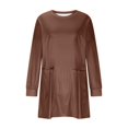 thumbnail image 4 of Timegard Women Long Sleeve Tops with Pockets Round Neck Casual Trendy T Shirts Solid Color Comfy Basic Shirts, 4 of 6